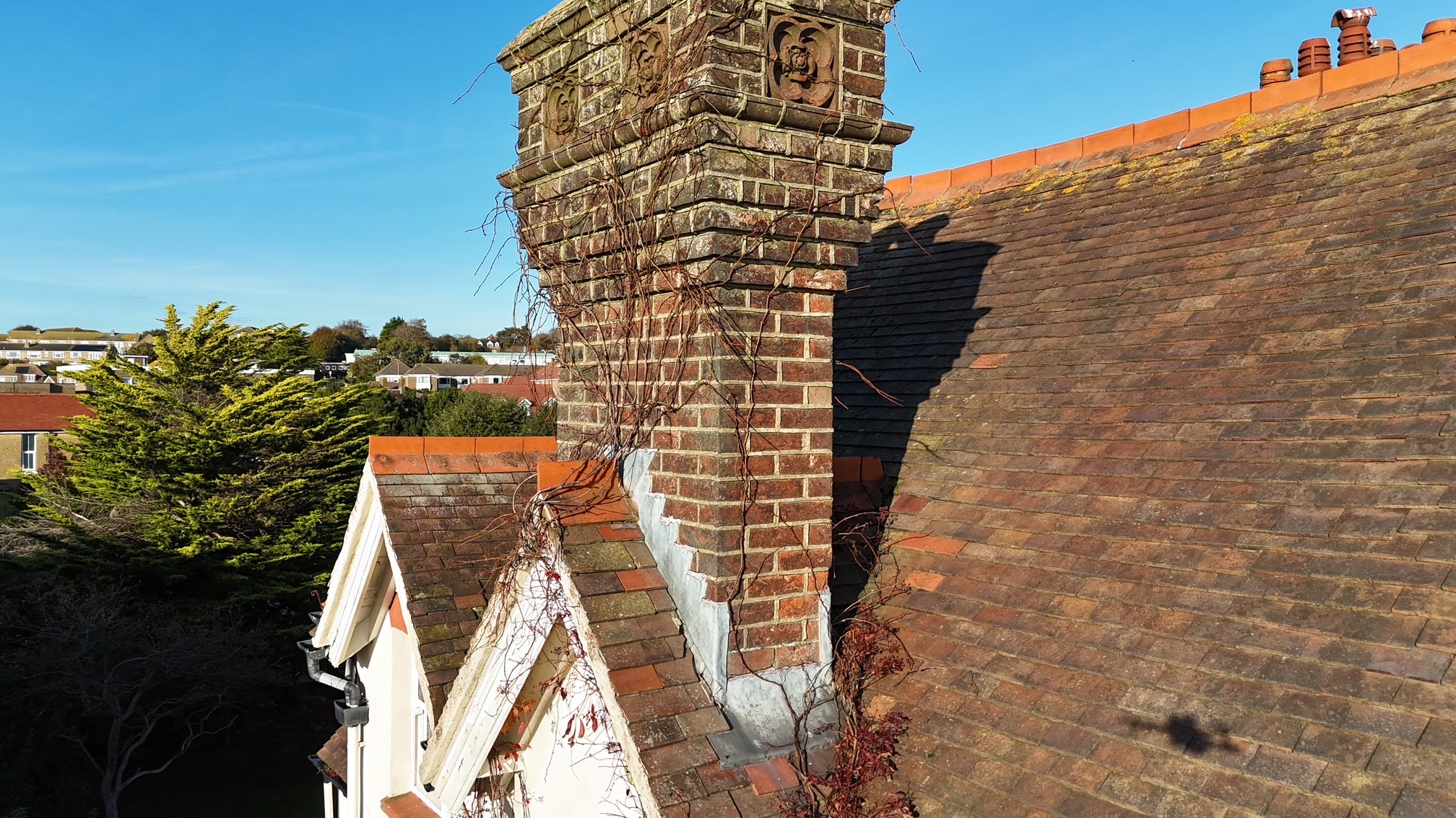 Drone photo of a chimney